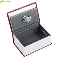 LONTIME Mini Safe Box, With Lock Keys Metal Lock Box Book Security Box, Simulation Book Portable Saf