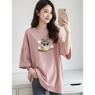 2Y950 1XL-5XL Tshirt Women Clothes Tshirt Crop Top Blouse T shirt Plus Size Woman Loose Comfortable 