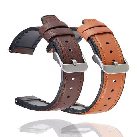 20mm 22mm Silicone Leather Strap For TicWatch Pro/S/X/3 Ultra GPS Strap for TicWatch E3/GTH/GTA/GTX/