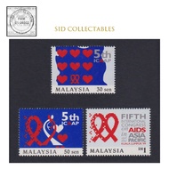 MALAYSIA 1999 5TH INTERNATIONAL CONGRESS ON AIDS IN ASIA PACIFIC 3V STAMPS MNH
