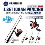 Set Joran Pancing Spinning DAIDO SHIKARI 16kg Model Full Busa Lengkap