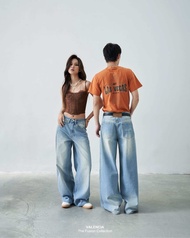 VALENCIA - ASHTON BAGGY JEANS กางเกงยีนส์ทรงขาบาน เอวกลาง