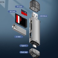 DTA 6 in 1 USB 3.0 Card Reader TF Card USB Flash Drive OTG Adapter for PC Type C Micro Mobiles Phone USB Type C Converter DT