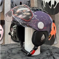 [Express] Falcon F14 Helmet [Bee] 3/4 Matte Black Acoustic Goggles Meets Motorcycle Standards - Spar