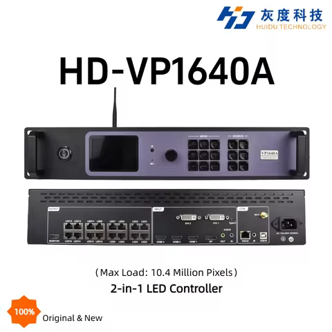 HUIDU HD-VP1640A 2-in-1 LED Video Processor 16 Gigabit Ethernet Output 4K@60Hz LED Display Controlle