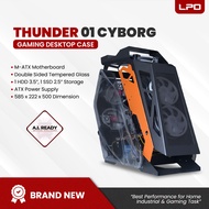 LPO Inplay Thunder 01 PC Case Cool Design Shaped Gaming PC Case RGB Light Panel For Desktop PC