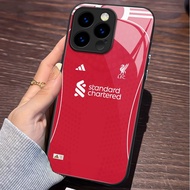 【silicone - framed glass phone case】Premium Liverpool 2025 Case for iPhone 16ProMax/15Pro/14Plus/13P