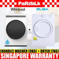 (Bundle) Whirlpool FWEB9002GW Front Load Washing Machine (9kg) + Elba EBD750V Air Vented Dryer (7kg)