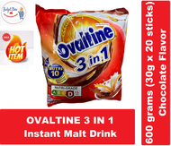 Ovaltine 3 in 1 Instant Malt Drink Sachets Chocolate Flavor - 600 grams(30grams x 20 sticks)