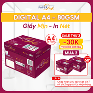Thùng 5 ream giấy in A4 PaperOne Digital 80 gsm - Giấy định lượng cao phù hợp in laser in phun