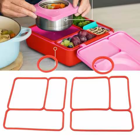 2 Pack Lid Sealing Gasket For Omiebox Silicone Leakproof Lunch Box Airtight Food Container Gasket Re