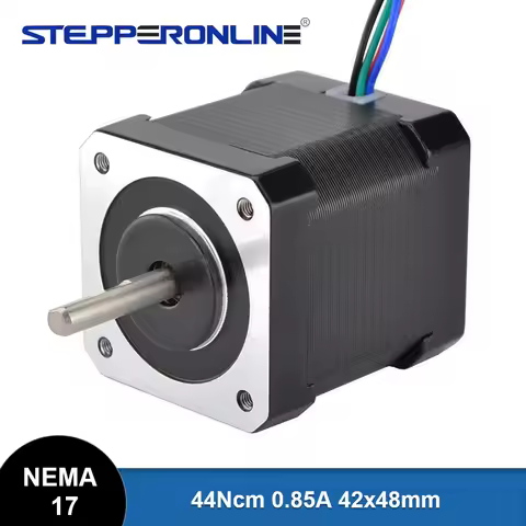 STEPPERONLINE Nema 17 Stepper Motor Bipolar 1.8 Degree 44Ncm (62.3oz.in) 0.85A 42x42x48mm 4 Wires fo