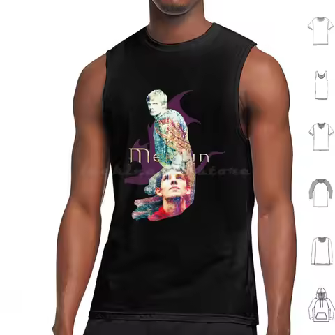 Merlin Tank Tops Vest Sleeveless Merlin Arthur Bradley James Colin Morgan King Arthur Merthur Arthur