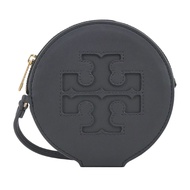 TORY BURCH ELLA BIO 經典LOGO圓形拉鍊卡片/零錢包-多色選/平行輸入/ 黑