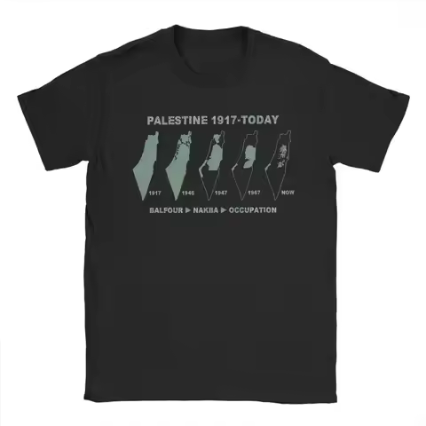 Palestine Map Land Palestinian Map Men T Shirt Vintage Tees Short Sleeve O Neck T-Shirt Cotton Graph