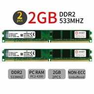 For 4GB (2x 2GB) DDR2 533MHz PC2-4200U KVR533D2N4/2G Desktop Memory For Kingston ZT lr