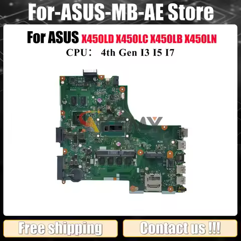 X450LD Laptop Motherboard For ASUS Y481L R409L X450LD X450LB X450L X450LC W418L VM480L X450LN K450L 