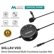 COMICA SIG.LAV V03 WIRED OMNI-DIRECTIONAL LAVALIER MICROPHONE WITH REAL-TIME MONITOR & SUPER ANTI-IN