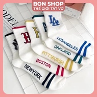 Korean Domestic MLB Socks - NY - LA - Bosto Socks, Good Absorbent Elastic Long Socks 3