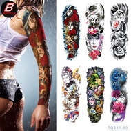 Ready Stock Full Arm tattoo Stickers Waterproof Flower Arm Ordinary tattoo Stickers Full Arm tattoo