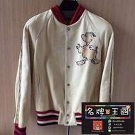 [全新] GUCCI Leather Bomber Jacket with Donald Duck Applique [Limited Edition]