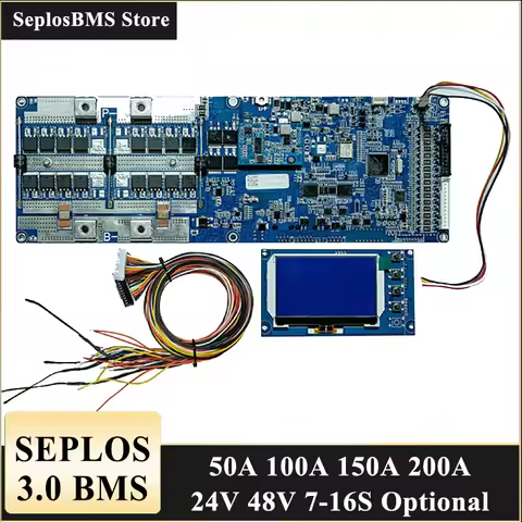 Seplos Battery Management Systems BMS 100A/150A/200A 24V/48V Lithium Battery Protection with LCD Scr