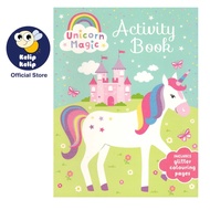 Unicorn Magic Glitter Activity & Mazes Word Search Colouring Book with Glitter Poster for Kids