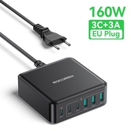 Rocoren PD 160W 6-Ports Smart Fast Desktop Charger 3C+3A USB Type C Travel Multi Plug Charging Stati