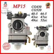 2 15mm CG430 CG520 Stroke Carburetor For Gasoline Brush Cutter Grass 1E40F Engine 43cc 47cc 52cc Law