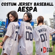 AESPA Karina Ningning Winter Gisele OFFICIAL BASEBALL JERSEY AESPA Striped Motif K-pop