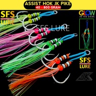 SFS Assist hook jig JK pike 40-800gram assist hook 1 1/0 2/0 3/0 4/0 5/0 6/0 assist hook metal jig a