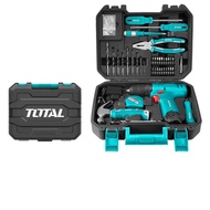 TOTAL 81 Pcs Household Set + Li-ion Cordless Drill + 12V 1.5Ah Battery + Charger - THKTHP10812