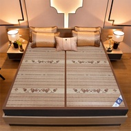 TIKAR LIPAT BAMBU Premium / Karpet Rotan Halus Alas Lantai Uk 180x200cm (FREE TAS) / Matras Besar Pe