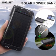 30000mAh Waterproof Dual USB Solar Power Bank with Cigarette Lighter Charging Battery Charger