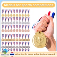 Jocestyle 30pcs 2inch 1st 2nd 3rd Medal ที่มีริบบิ้นคอสีทองเงินรางวัลเหรียญทองแดงเหรียญทองสำหรับการป