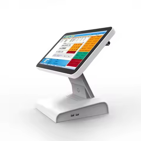 HSPOS 15 Inch All In One Touch Screen POS Machine Cash Register I3 I5 Win 10 System with VFD