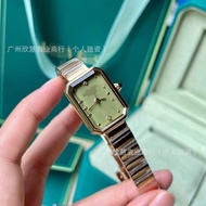 2026 Fashion Sports 2026 New Sugar Cube Green Lolala Small Mori Style Ladies Steel Band Quartz Watch