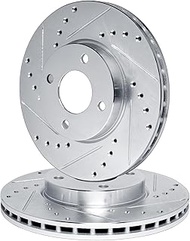 R1 Concepts Front Brake Rotor Kit |Brake Rotors| Brake Disc |Drilled and Slotted WGPN1-76058