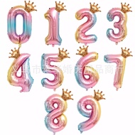 Birthday Number Balloon Decoration Crown Boys Girls Children Baby One Year Old Photo Props Party Sce