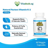 Natural Factors Vitamin K-2 100mcg, 60 Veggie Capsules (K15) - Supplement For Heart Health and Cholesterol Support
