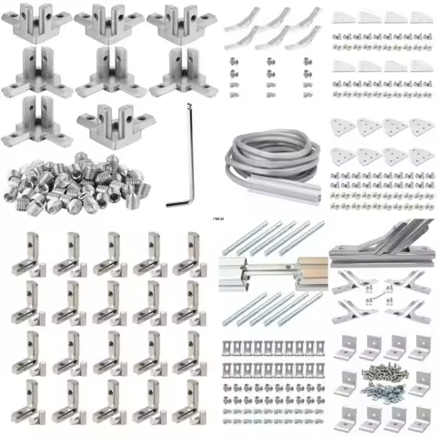 2020 Aluminum Extrusion T/V Slot Corner Bracket 20S Extruded Right Angle Connector with Screw for 10