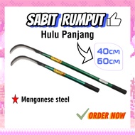 [801] Long Handle Sickle Sabit Hulu Besi 40cm / 60cm Sabit Rumput Hulu Panjang