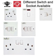 UMS Bakelite Switches 13A 1 2 3 4 Gang 2 Way 2913A 1213A 15A 20A Aircond Water Heater Bell Autogate Telephone TV Sockets