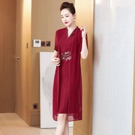 婚禮媽媽裝年夏季兩件套連身裙禮服結婚喜婆婆婚宴高貴套裝裙
