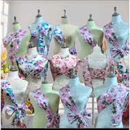 Applied Shoulder Strap Pink Color Rose Pattern One Piece Can Be Worn In A Variety Of Ways. Size 4 In