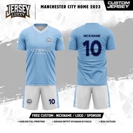 MANCHESTER C1TY H0ME 2023 PREMIUM JERSEY SHORT Free Custom Name and Back Number for Children and Adu