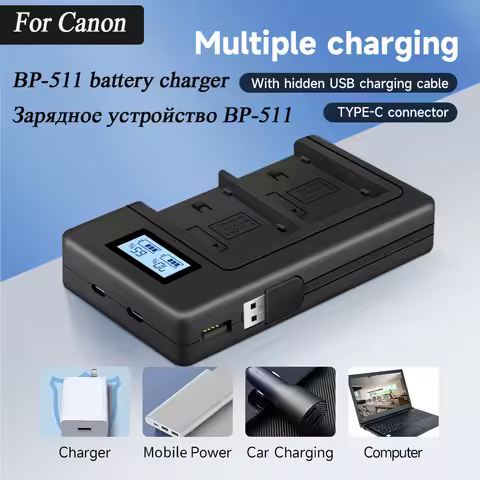 PALO 2 slots BP-511 BP-511A Camera battery charger for Canon BP 511 BP 511A Canon Powershot G6 G5 G3