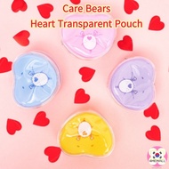 PK4 [Daiso Korea] Care Bears Heart Transparent Pouch, 4 Colors