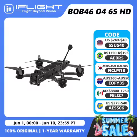 Iflight BOB46 O4 6S HD Freestyle FPV Drone XING2 2207 1750KV Motors Fullsend 6S 1480mAh Battery Nazg