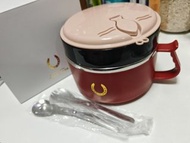 不銹鋼304雙層保溫飯盒連餐具套裝1500ml/暖飯壺